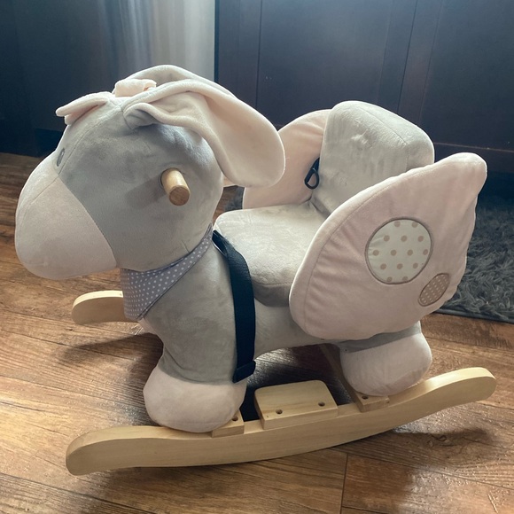 EUC Cappuccino Donkey Rocking Horse – Rocking Toy – Gray and Beige - Picture 5 of 10